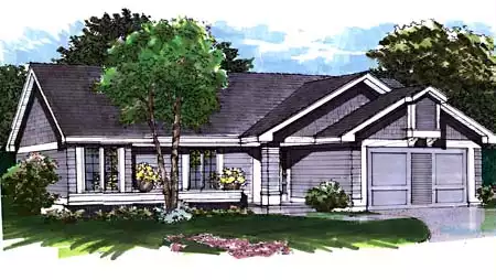 image of small modern house plan 1323